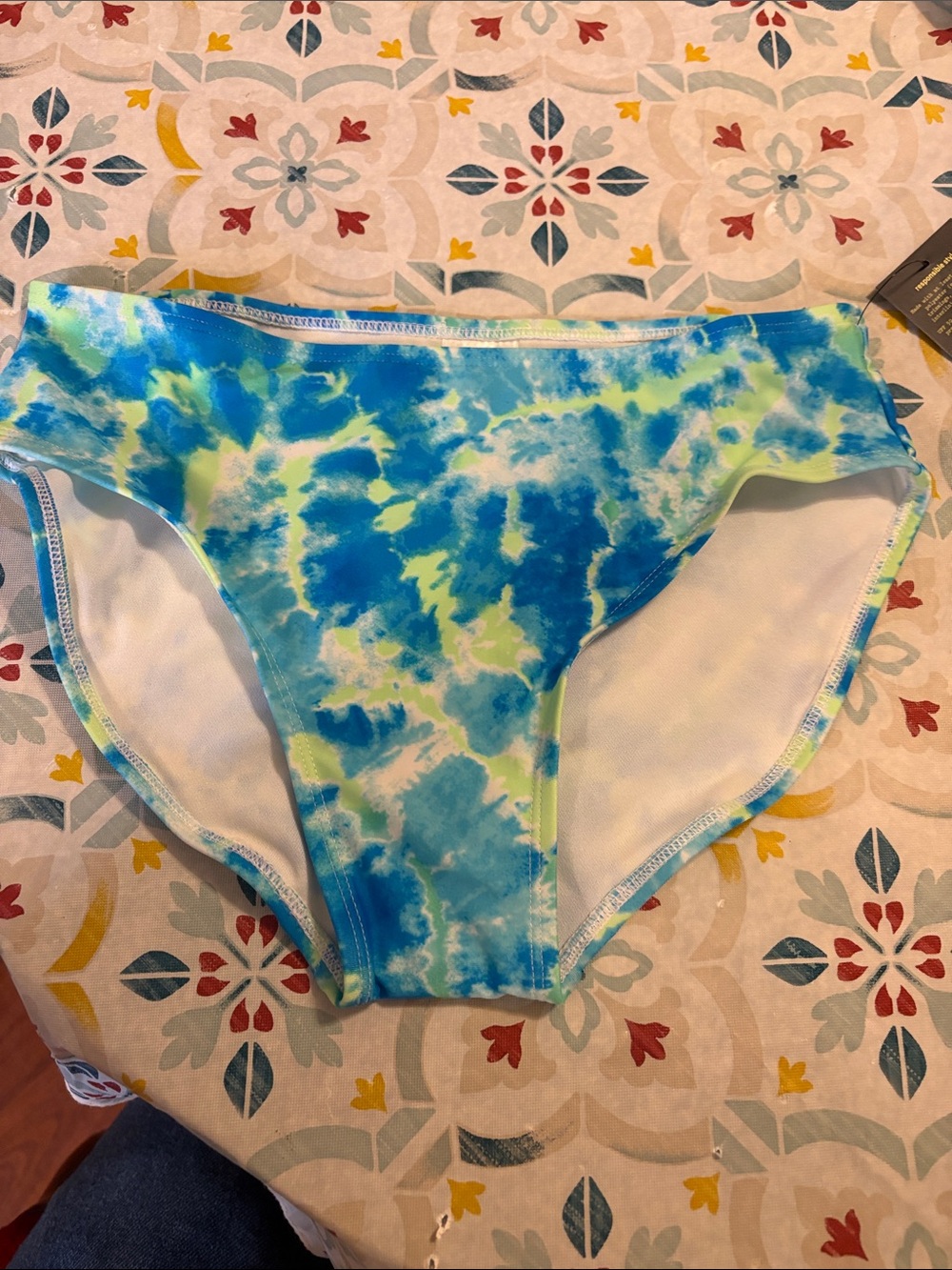 art class Blue and Lime Tie-Dye Bikini Bottoms - Mid Rise